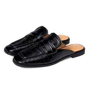 Marc Fisher LTD Flyta Leather Slip on Loafers Black Shoes